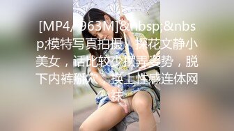 [MP4/ 963M]&nbsp;&nbsp;模特写真拍摄丶探花文静小美女，话比较少摆弄姿势，脱下内裤掰穴，换上性感连体网袜