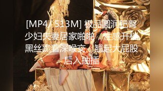 [MP4/ 513M] 极品圆润肥臀少妇夫妻居家啪啪，性感开档黑丝跪着深喉交，翘起大屁股后入抽插